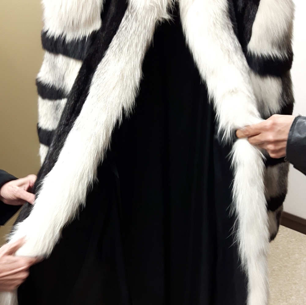 Ranch mink coat with fox fur